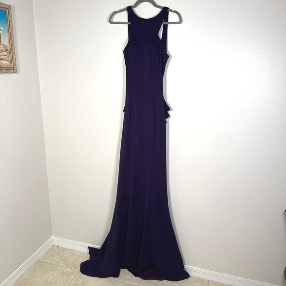 Jovani Dresses & Skirts - Jovani Gown Women 4 Purple Open Back Halter Neck Formal Dress Style 37592